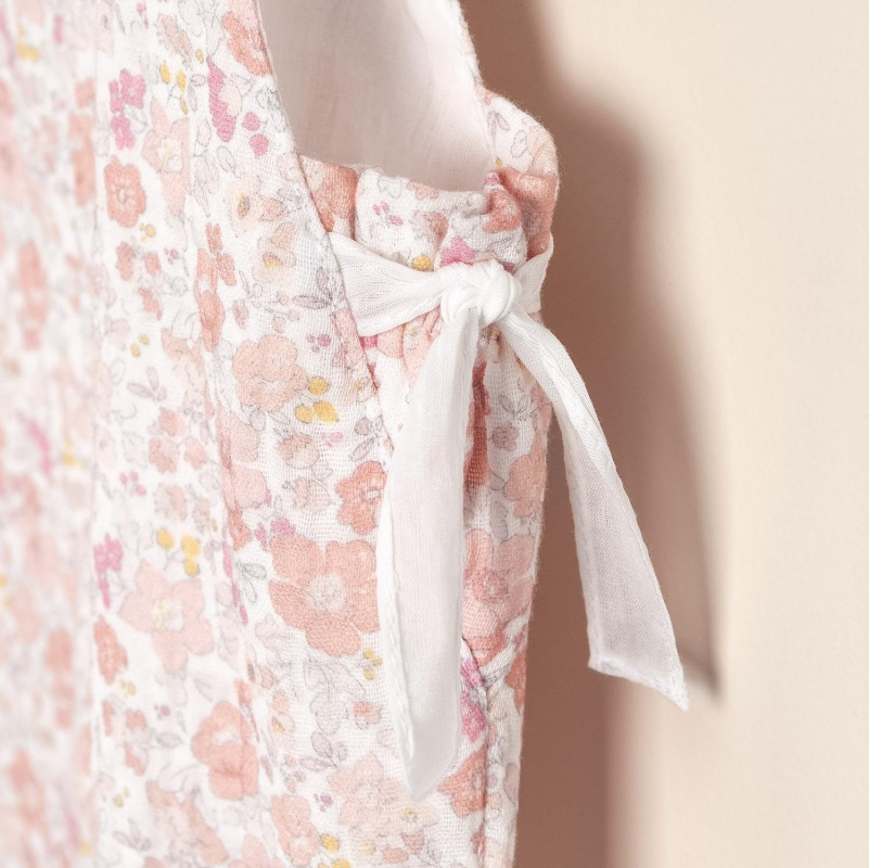 jardinero en gasa doble estampada liberty rose