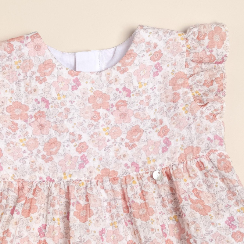 vestido de gasa doble estamp liberty rose