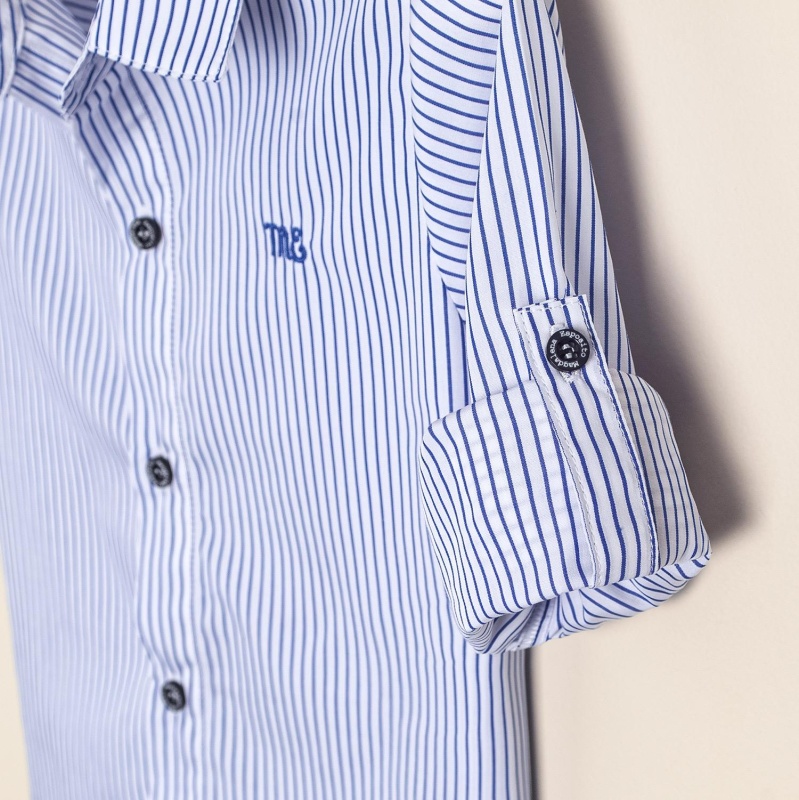 camisa rayada mangas largas bco/az