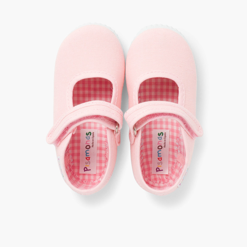 mercedita niña velcro zapatilla rosa
