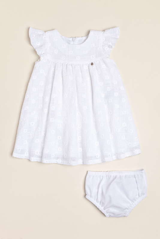 vestido de gasa bordada anat