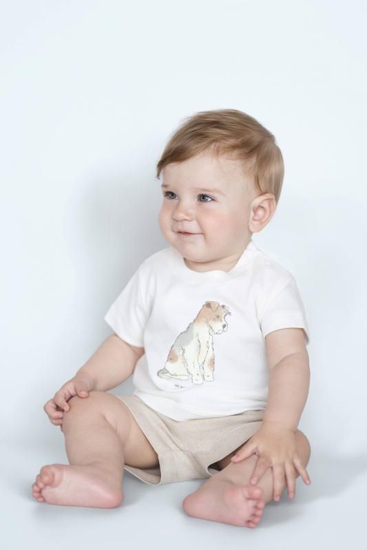 conjunto de remera estampada con short de lino