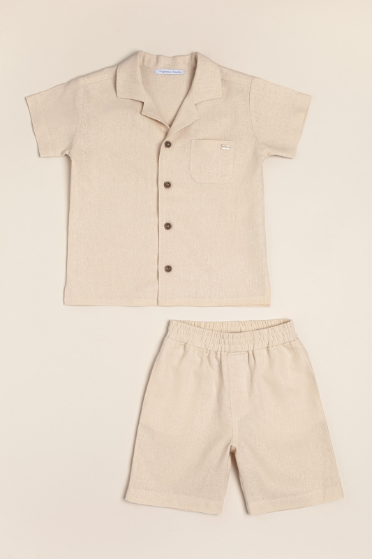 conjunto de bermuda y camisa de lino dante