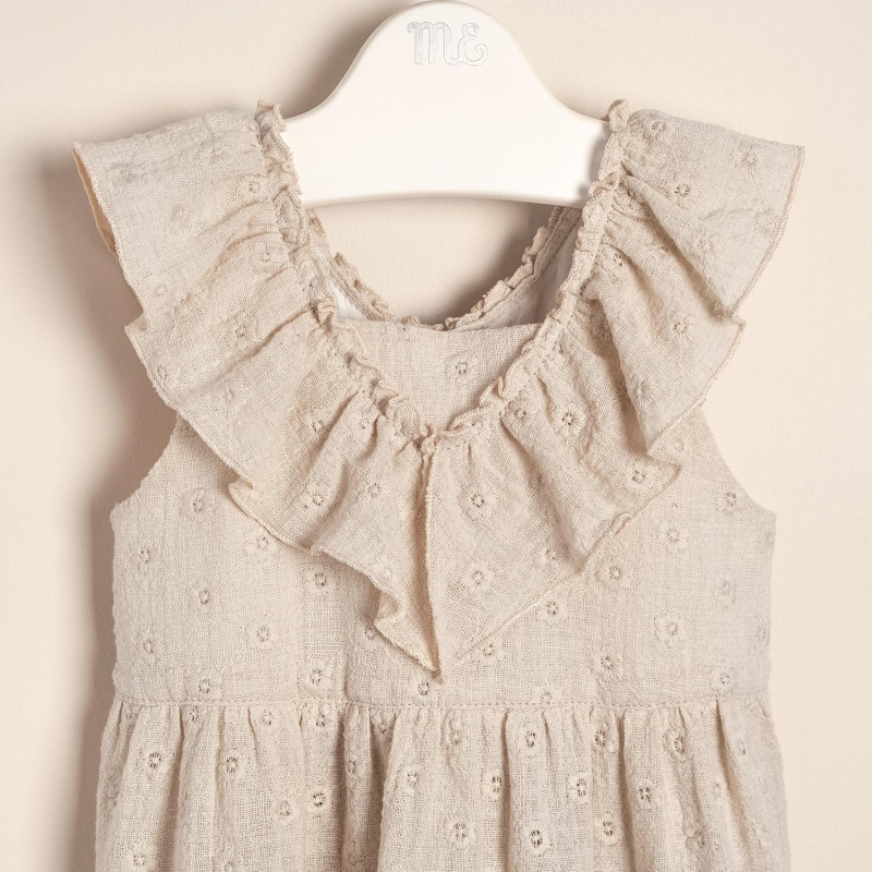 vestido de gasa simple bordada anne