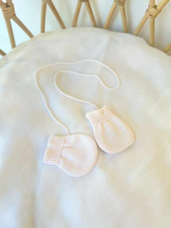 mitones de algodon tejido rosa