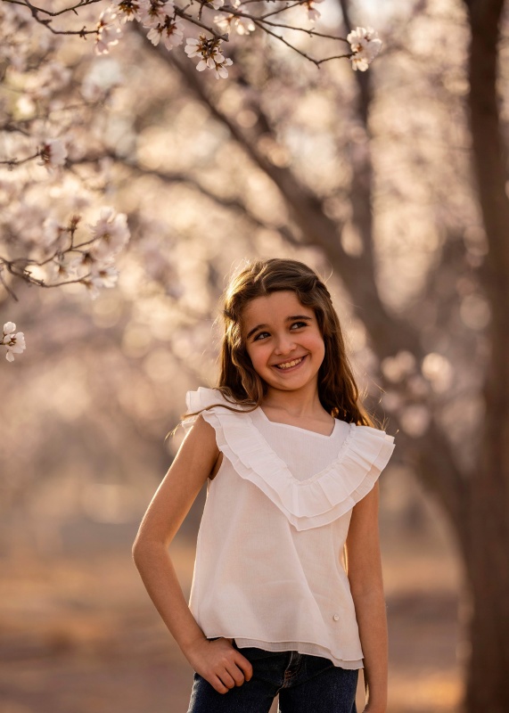 blusa de gasa con volados giada