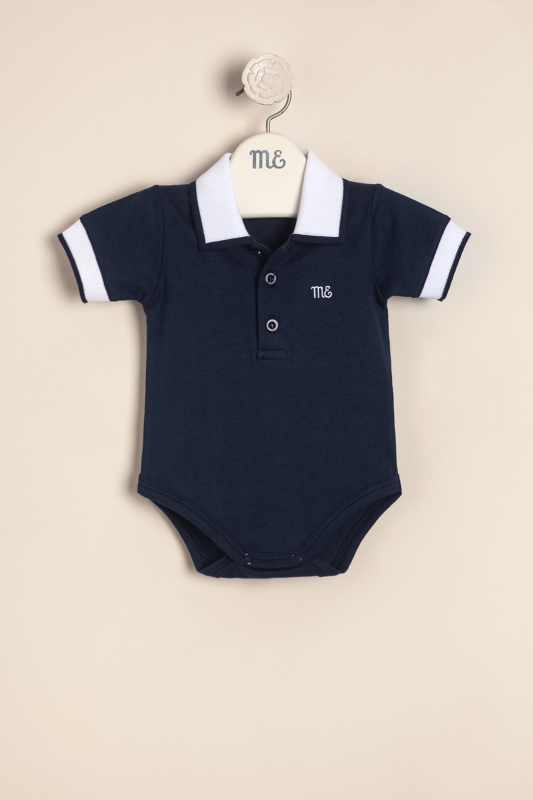 body con cuello tejido y logo bord giorgio az/bco