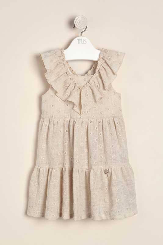 vestido de gasa simple bordada anne