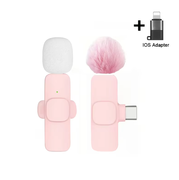 Micrófono inalámbrico de solapa color rosa