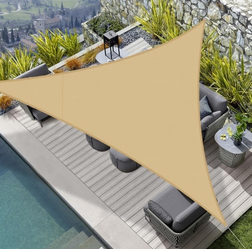 TOLDO VELA TRIANGULAR 5X5X BEIGE OSCURO