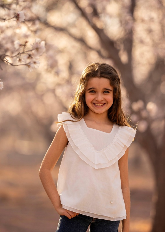 blusa de gasa con volados giada