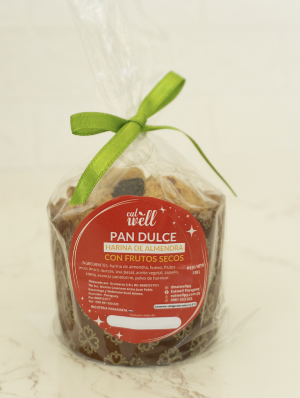 Pan dulce con harina de almendras sabor frutos secos 120gr