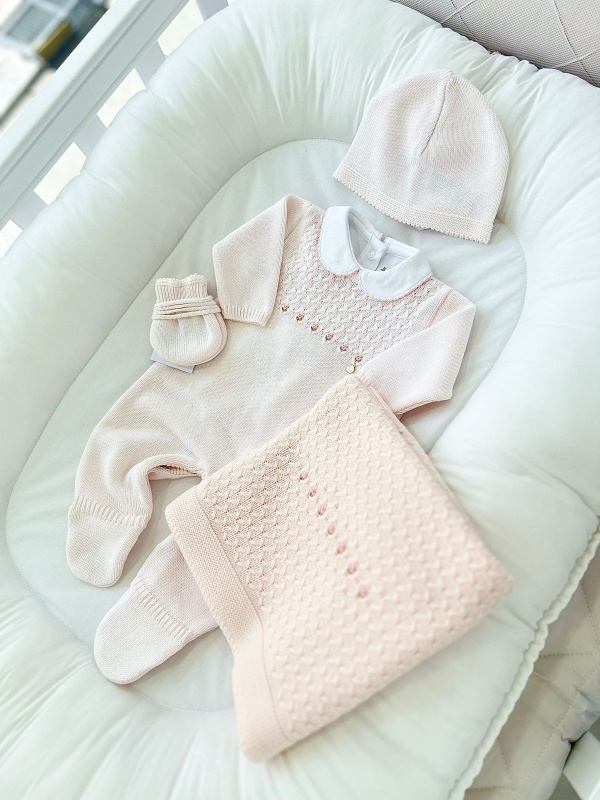 enterito alg con pie bord a mano rosa