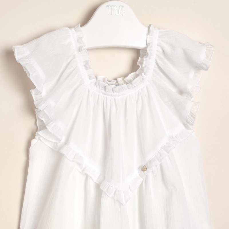 vestido de voile combinado con volados giada