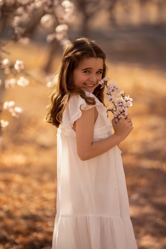 vestido de voile combinado con volados giada