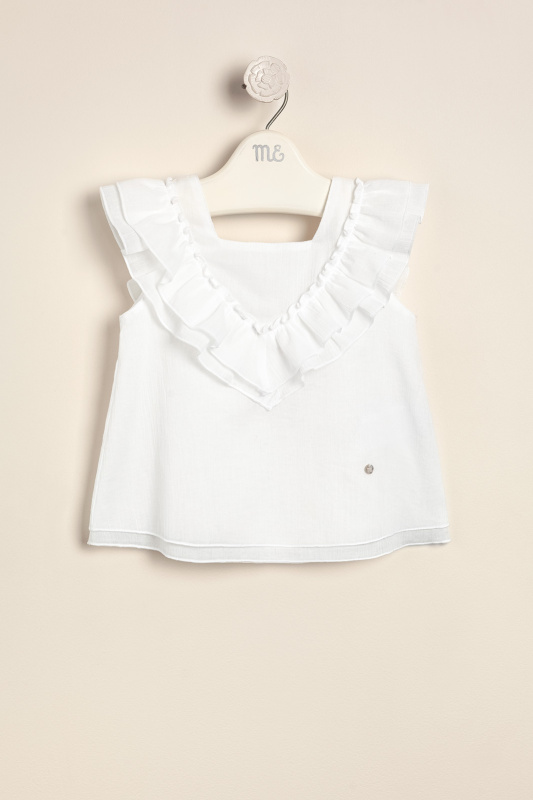 blusa de gasa con volados giada