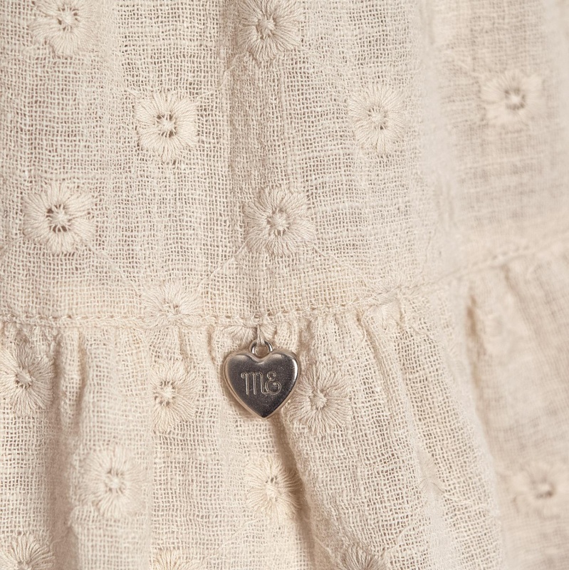 vestido de gasa simple bordada anne