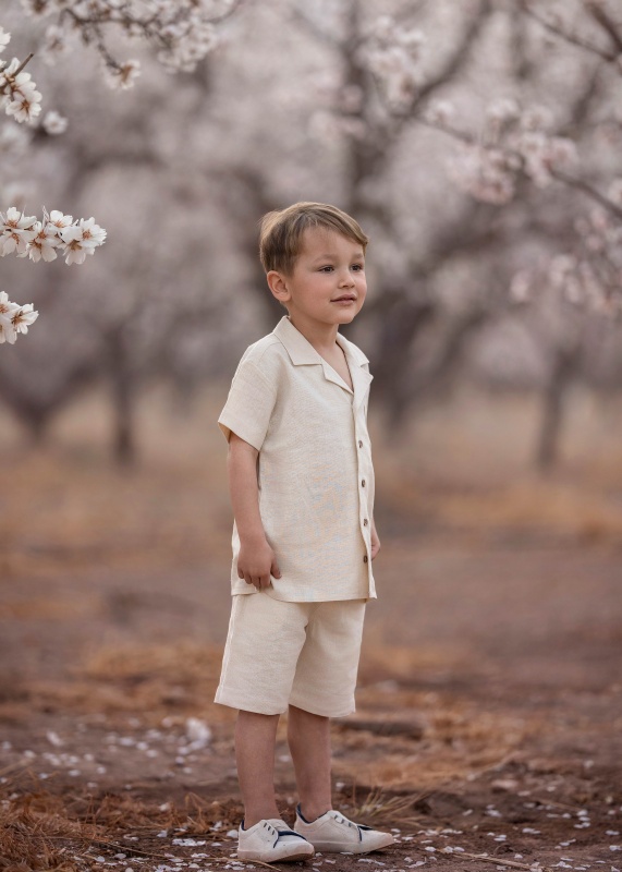 conjunto de bermuda y camisa de lino dante