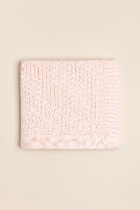 manta de alg mini cruces de trenzas bord rosa