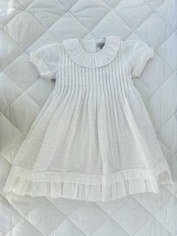 vestido con pliegues mc blanco