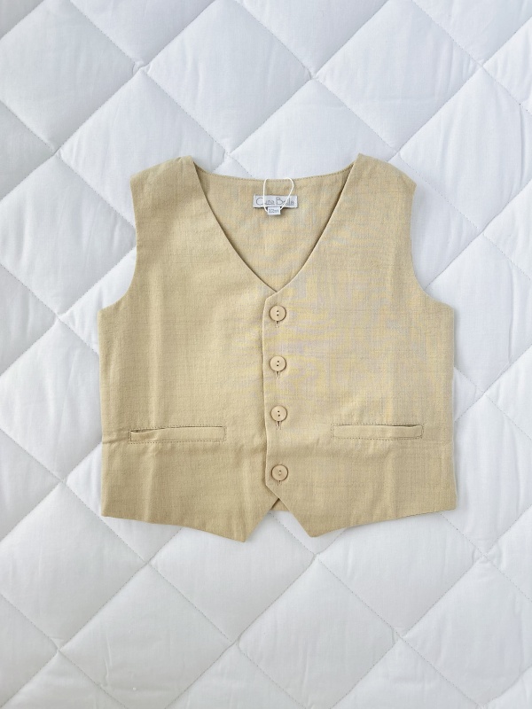 chaleco lino beige