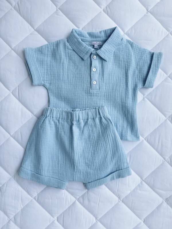 conjunto doble cotton celeste