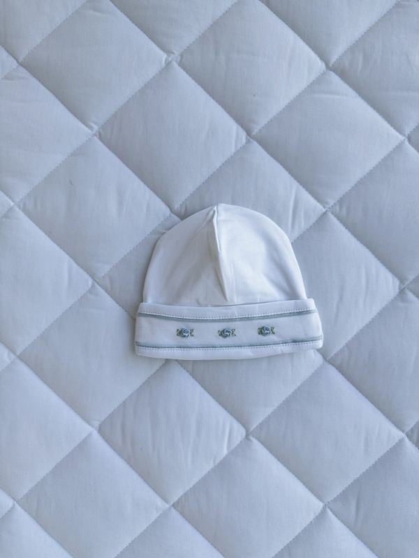 gorro flores pima celeste