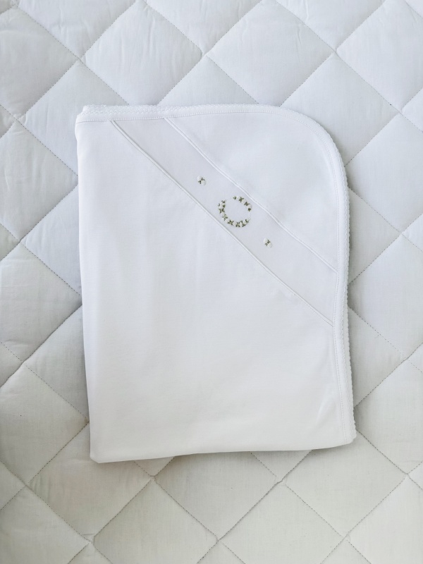 manta inicial niña blanco