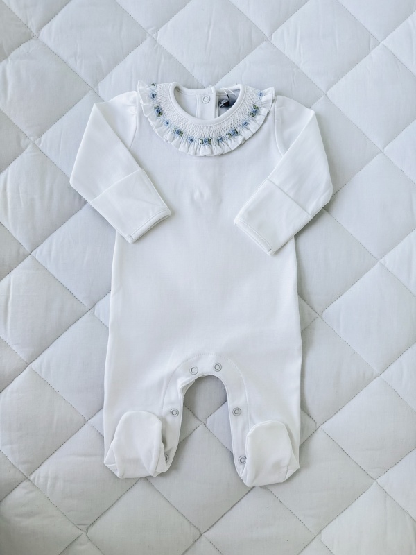 enterito cuello smock celeste