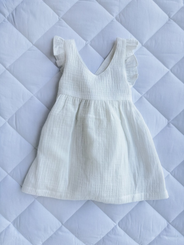 vestido espalda cruzada blanco