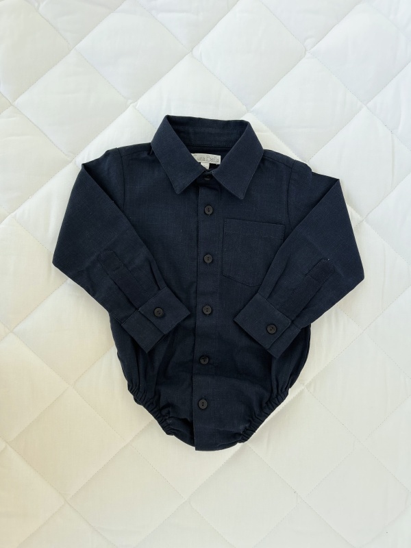 camisa bruno ml lino azul