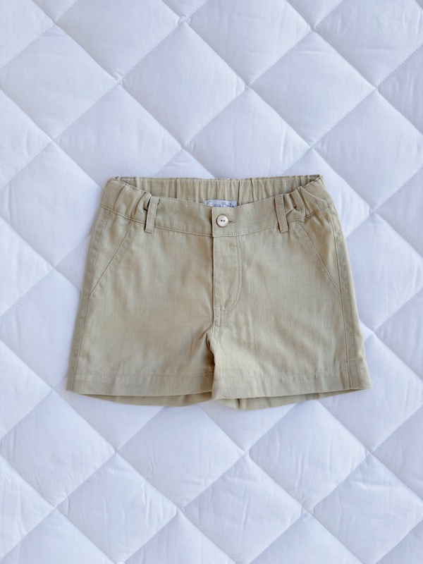 bermuda de lino beige