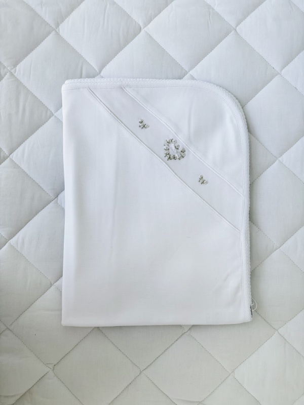 manta corazon plumeti blanco