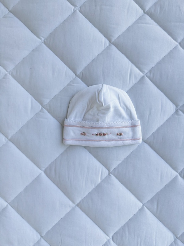 gorro inicial niña rosa