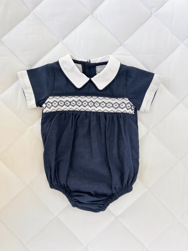 babucha con smock azul