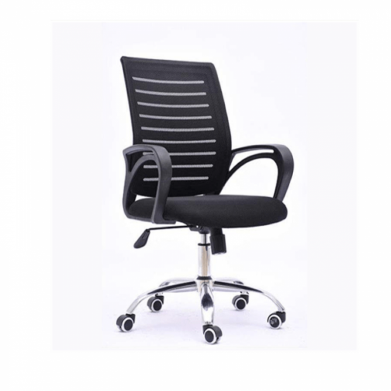 SILLA DE OFICINA MESH GIRATORIA BASE CROMADA LEVEL