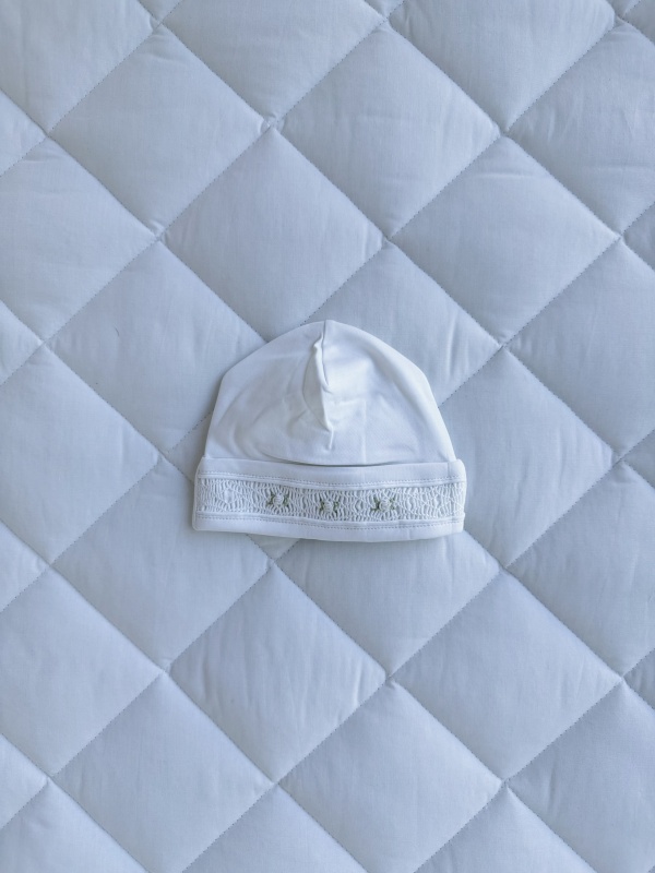 gorro smock volado pima blanco