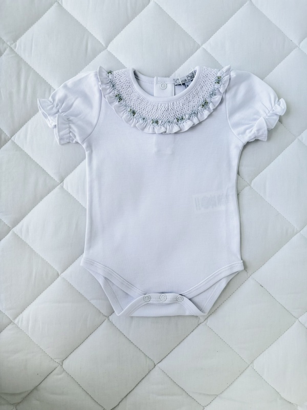 body cuello smock celeste