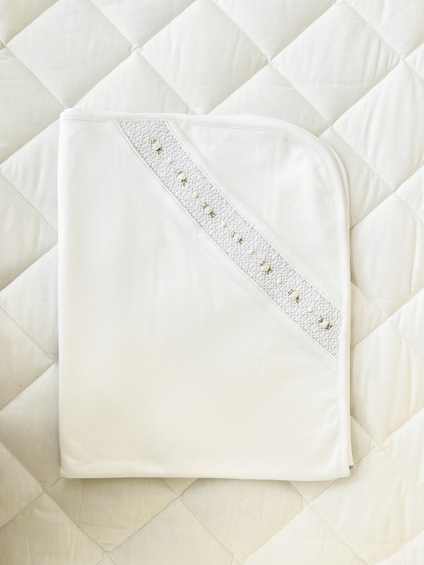 manta smock niña blanco