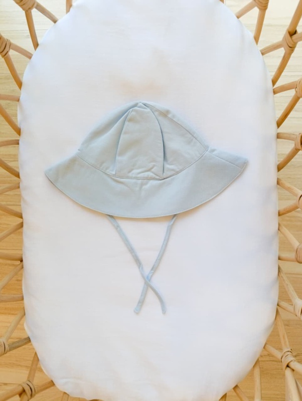 sombrero lino celeste