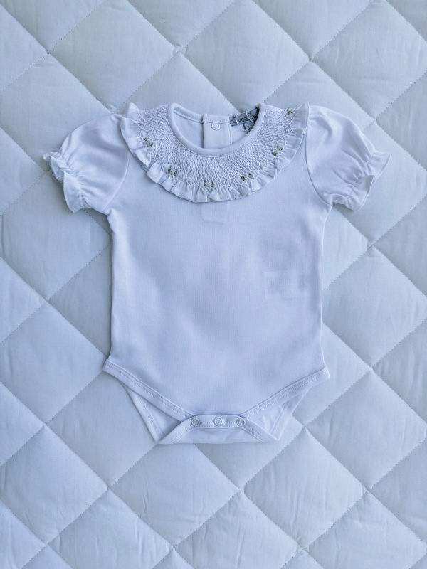 body cuello smock blanco