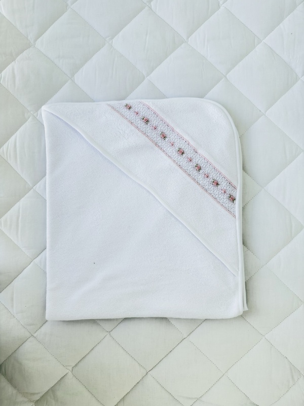 toalla volado smock rosado