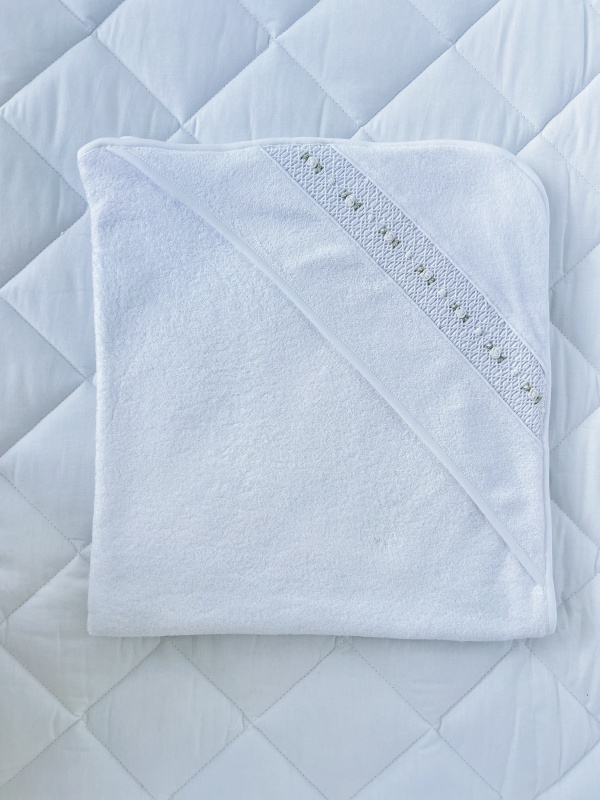 toalla smock niña blanco pima