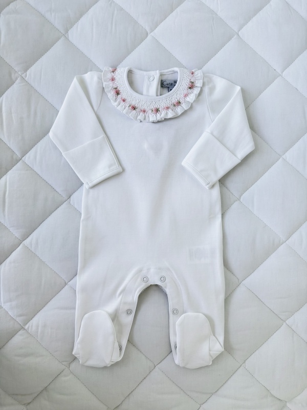 enterito cuello smock rosa