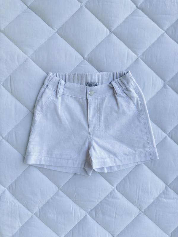 bermuda de lino blanco