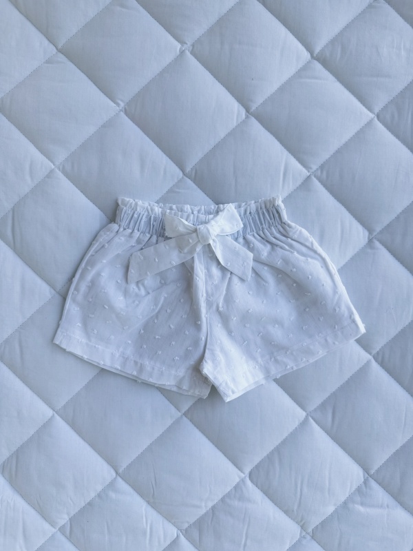 short con lazo plumeti blanco
