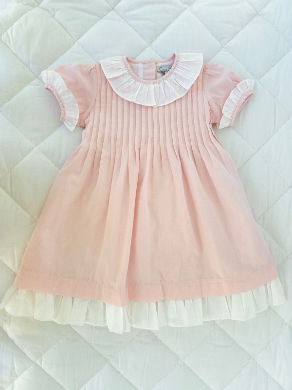 vestido con pliegues mc rosado