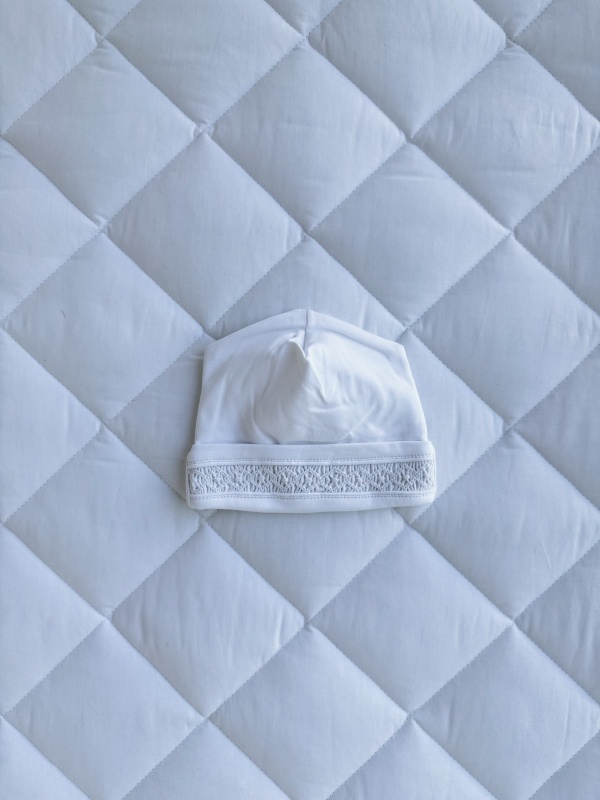 gorro smock niño pima blanco