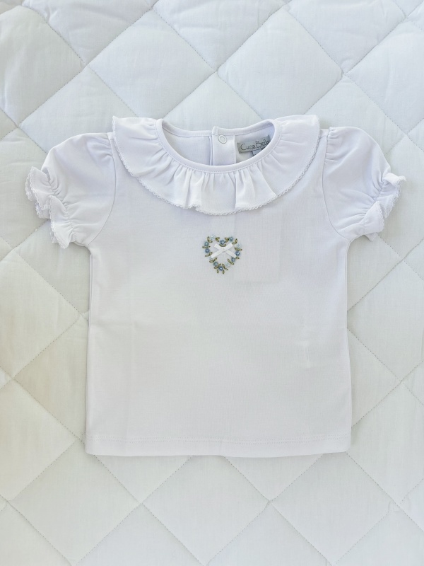 remera pima corazon celeste