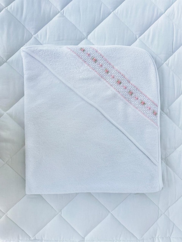 toalla flores smock rosado